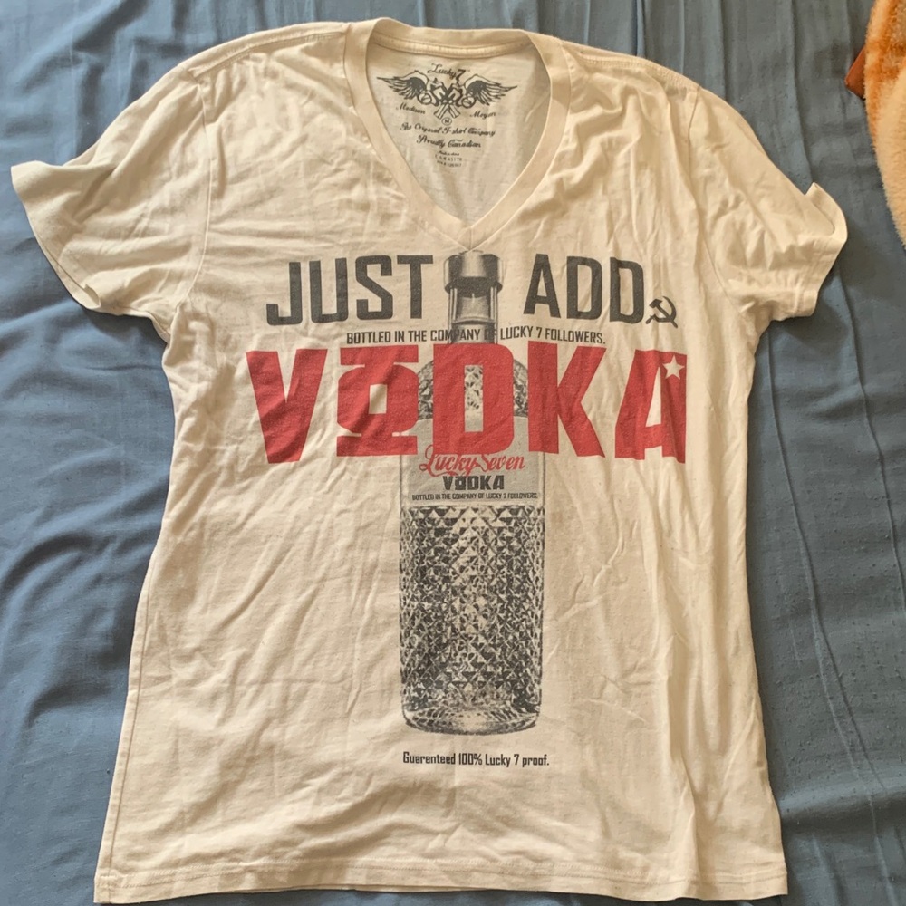 Lucky Brand Vodka Graphic Tee - White